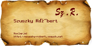 Szuszky Róbert névjegykártya